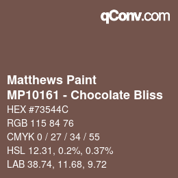 Color code: Matthews Paint - MP10161 - Chocolate Bliss | qconv.com