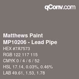 Farbcode: Matthews Paint - MP10206 - Lead Pipe | qconv.com