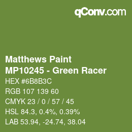 Color code: Matthews Paint - MP10245 - Green Racer | qconv.com