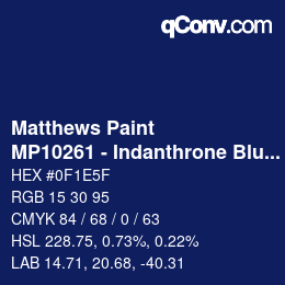 Farbcode: Matthews Paint - MP10261 - Indanthrone Blue | qconv.com