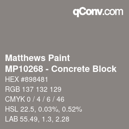 Farbcode: Matthews Paint - MP10268 - Concrete Block | qconv.com