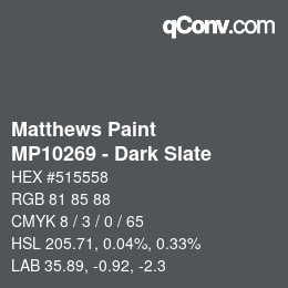 Código de color: Matthews Paint - MP10269 - Dark Slate | qconv.com