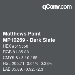 Code couleur: Matthews Paint - MP10269 - Dark Slate | qconv.com