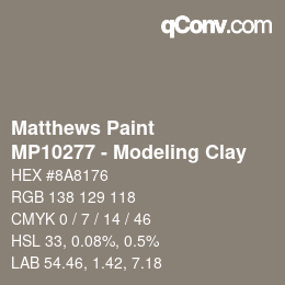 颜色代码: Matthews Paint - MP10277 - Modeling Clay | qconv.com