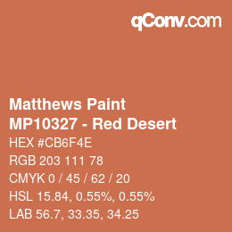 Color code: Matthews Paint - MP10327 - Red Desert | qconv.com