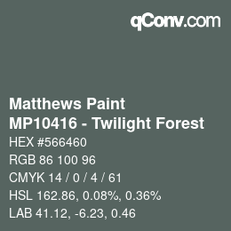 Código de color: Matthews Paint - MP10416 - Twilight Forest | qconv.com
