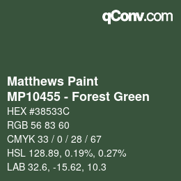 Color code: Matthews Paint - MP10455 - Forest Green | qconv.com