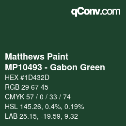 カラーコード: Matthews Paint - MP10493 - Gabon Green | qconv.com