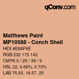 Código de color: Matthews Paint - MP10588 - Conch Shell | qconv.com