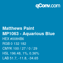 Código de color: Matthews Paint - MP1063 - Aquarious Blue | qconv.com