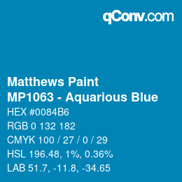 カラーコード: Matthews Paint - MP1063 - Aquarious Blue | qconv.com