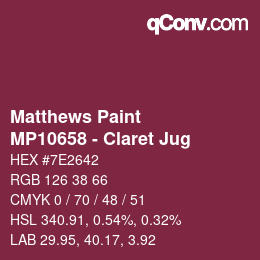 Farbcode: Matthews Paint - MP10658 - Claret Jug | qconv.com