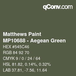 カラーコード: Matthews Paint - MP10688 - Aegean Green | qconv.com