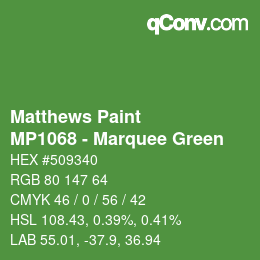 Code couleur: Matthews Paint - MP1068 - Marquee Green | qconv.com