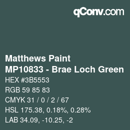 カラーコード: Matthews Paint - MP10833 - Brae Loch Green | qconv.com