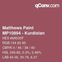 Code couleur: Matthews Paint - MP10894 - Kurdistan | qconv.com