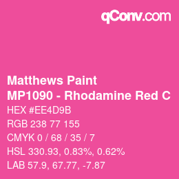 Color code: Matthews Paint - MP1090 - Rhodamine Red C | qconv.com