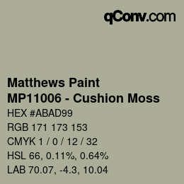 Code couleur: Matthews Paint - MP11006 - Cushion Moss | qconv.com