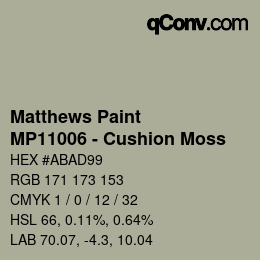 カラーコード: Matthews Paint - MP11006 - Cushion Moss | qconv.com
