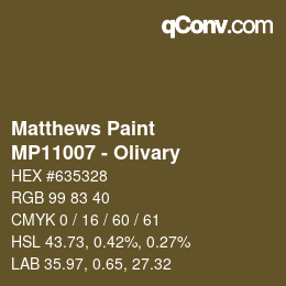 Color code: Matthews Paint - MP11007 - Olivary | qconv.com