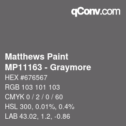 Color code: Matthews Paint - MP11163 - Graymore | qconv.com