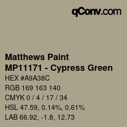 Farbcode: Matthews Paint - MP11171 - Cypress Green | qconv.com