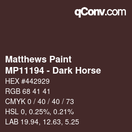 Code couleur: Matthews Paint - MP11194 - Dark Horse | qconv.com