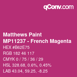 カラーコード: Matthews Paint - MP11237 - French Magenta | qconv.com