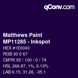 Code couleur: Matthews Paint - MP11285 - Inkspot | qconv.com