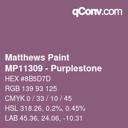 Color code: Matthews Paint - MP11309 - Purplestone | qconv.com