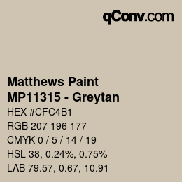 カラーコード: Matthews Paint - MP11315 - Greytan | qconv.com