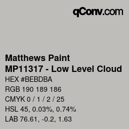 Color code: Matthews Paint - MP11317 - Low Level Cloud | qconv.com