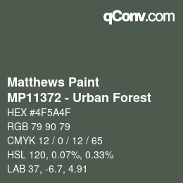 カラーコード: Matthews Paint - MP11372 - Urban Forest | qconv.com