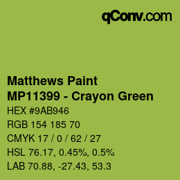 Color code: Matthews Paint - MP11399 - Crayon Green | qconv.com