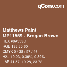 カラーコード: Matthews Paint - MP11559 - Brogan Brown | qconv.com