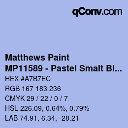 カラーコード: Matthews Paint - MP11589 - Pastel Smalt Blue | qconv.com