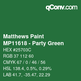 カラーコード: Matthews Paint - MP11618 - Party Green | qconv.com