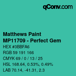 Color code: Matthews Paint - MP11709 - Perfect Gem | qconv.com