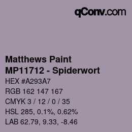 Código de color: Matthews Paint - MP11712 - Spiderwort | qconv.com