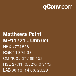 Color code: Matthews Paint - MP11721 - Unbriel | qconv.com