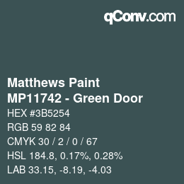 カラーコード: Matthews Paint - MP11742 - Green Door | qconv.com