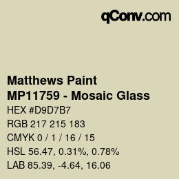 Code couleur: Matthews Paint - MP11759 - Mosaic Glass | qconv.com