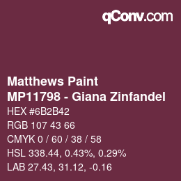 Color code: Matthews Paint - MP11798 - Giana Zinfandel | qconv.com