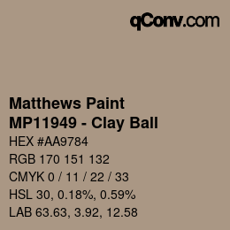 カラーコード: Matthews Paint - MP11949 - Clay Ball | qconv.com