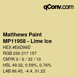 Farbcode: Matthews Paint - MP11958 - Lime Ice | qconv.com