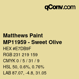 Color code: Matthews Paint - MP11959 - Sweet Olive | qconv.com