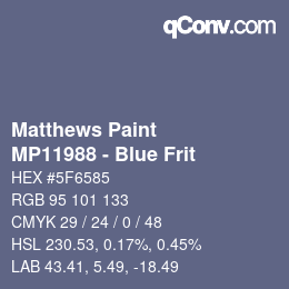 Código de color: Matthews Paint - MP11988 - Blue Frit | qconv.com