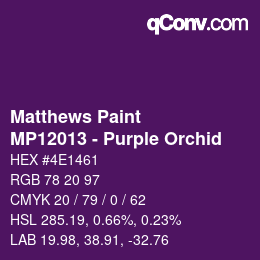 Code couleur: Matthews Paint - MP12013 - Purple Orchid | qconv.com