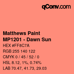 Código de color: Matthews Paint - MP1201 - Dawn Sun | qconv.com