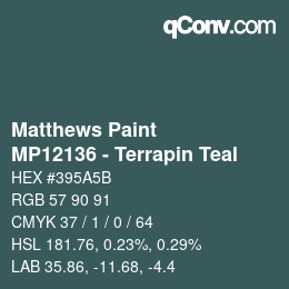 Color code: Matthews Paint - MP12136 - Terrapin Teal | qconv.com